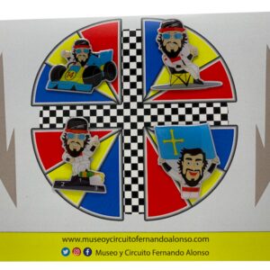 Pack de 4 pins de caricaturas Fernando Alonso