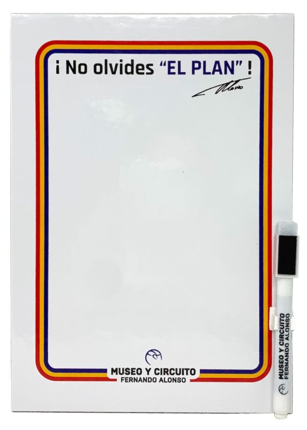 Magnetic board with marker Don't forget THE PLAN!