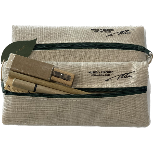 Estuche con cremallera de Yute Museo y Circuito Fernando Alonso