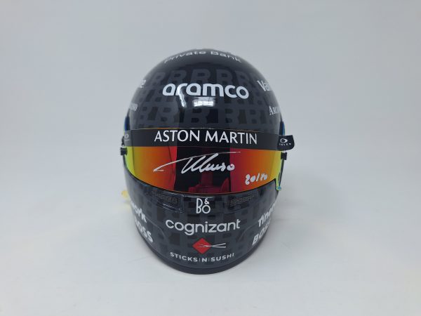 MINI CASCO EDICIÓN ESPECIAL AM24 SILVERSTONE FIRMADO POR FERNANDO ALONSO - Imagen 3